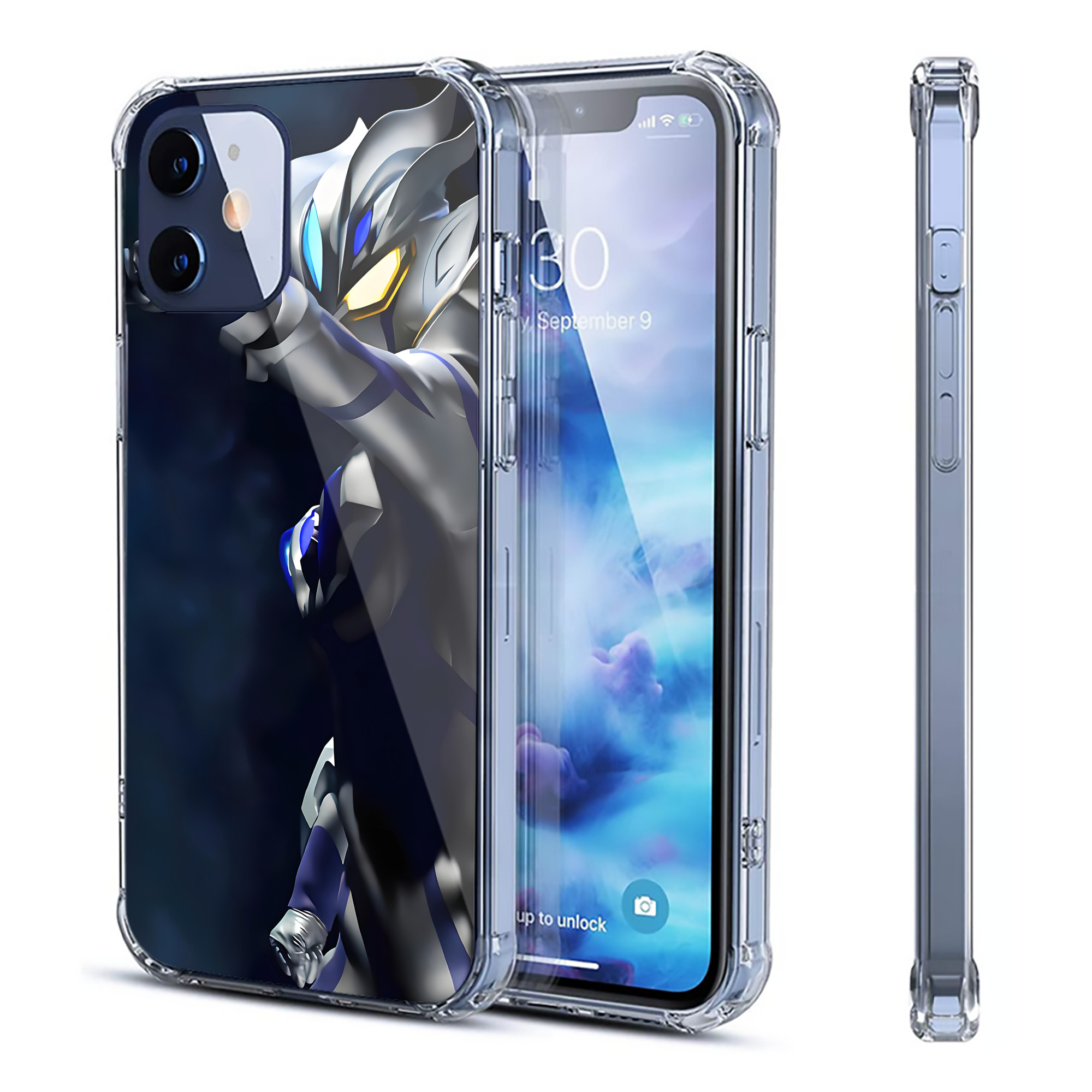 （画像用） ウルトラマン Ultraman 【iPhone 12シリーズ対応】透明スマホケース（クリアソフトケース）